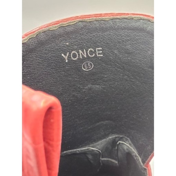 So Me YONCE Women's Red Croc Embossed Platform Buckle Chunky Heel Ankle Boot 6.5 - Picture 4 of 9